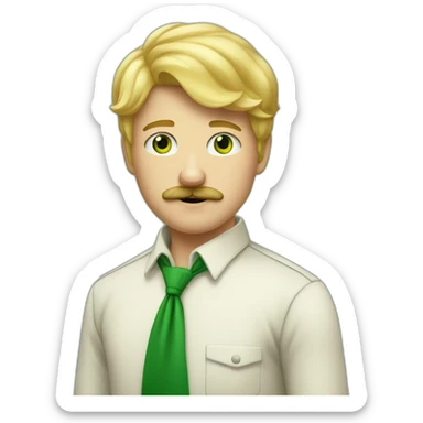 Garçon blond aux yeux vert avec moustache  sticker