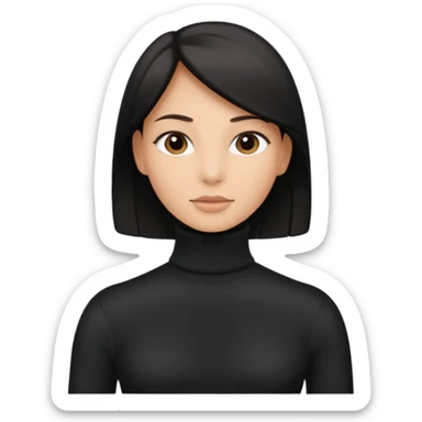 generate an ios genmoji of a black turtleneck sticker