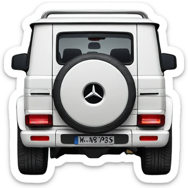White Mercedes gwagon back sticker