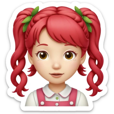 strawberry shortcake ginger girl with pigtails sticker