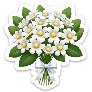 White flower bouquet sticker