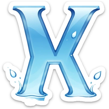 the letter V made out of water sticker