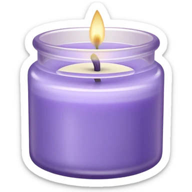 Lavender candle – purple wax in frosted glass jar with lavender flower inside sticker