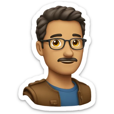 homme brun qui trvaille sticker