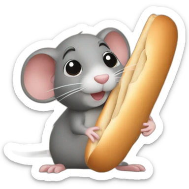 Parisian rat baguette sticker