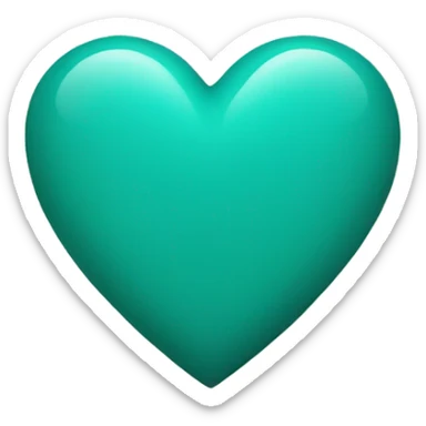 Teal heart sticker
