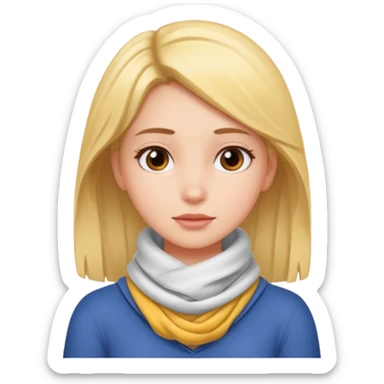 A girl with her hands wrapped around her neck  sticker