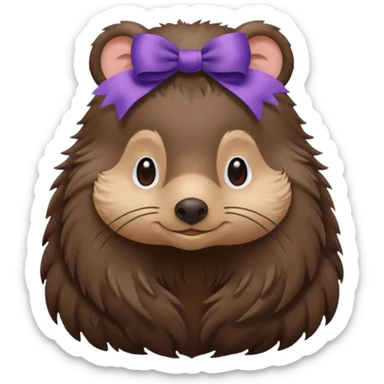mole with hair ribbon sticker