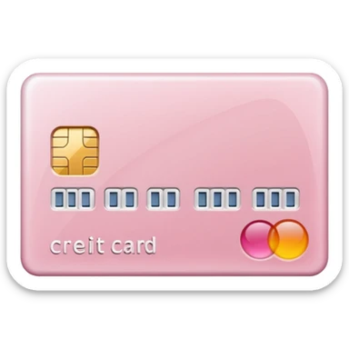 Make a white credit card with light pink tones sticker