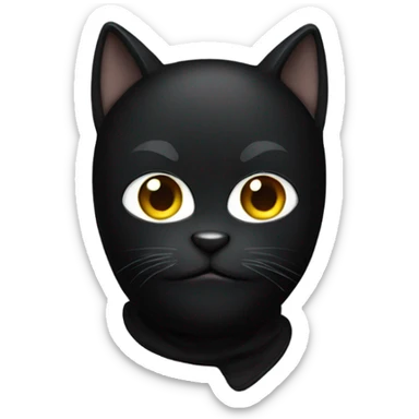 Black cat wearing a balaclava  sticker