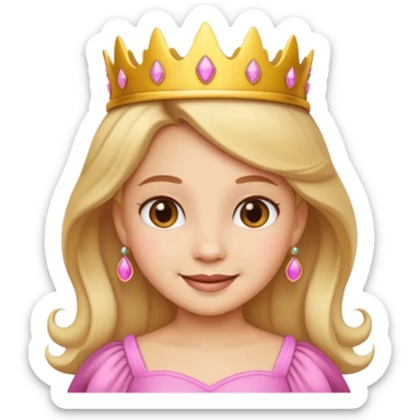 Generate a cute princess girl emoji sticker