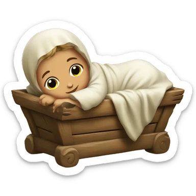 Baby jesus in manger sticker