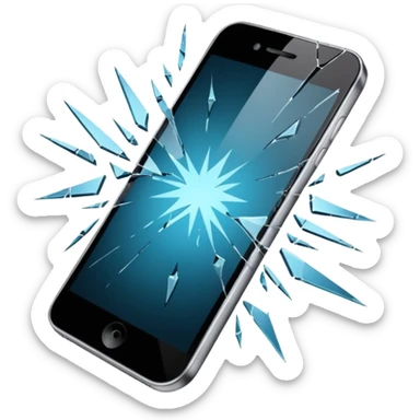 damaged phone sticker