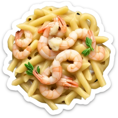 Alfredo pasta with Parmesan cheee sauce and shrimp  sticker