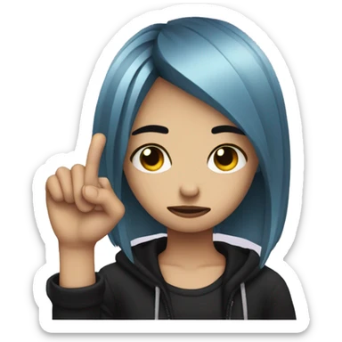emo girl with a broken index finger sticker