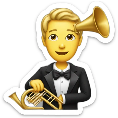 Classical Trombone player in a tuxedo sticker