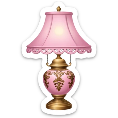 A pink lamp emoji, vintage and charming, with a classic design sticker