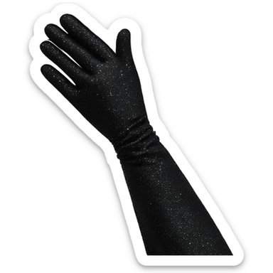 black sparkly elegant long gloves sticker