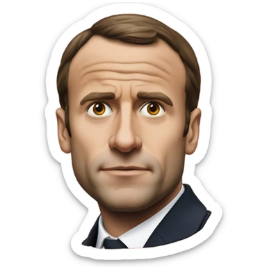 macron tete toute rouge sticker