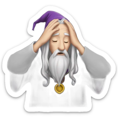 male wizard doing a face palm sticker