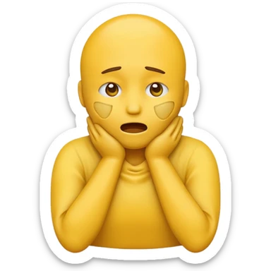 yellow choking emoji with hands around its neck sticker