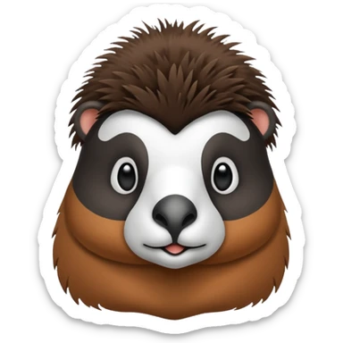 A penguin with a capybara on a its head sticker