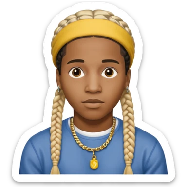 asap rocky, pretty bratz man, with cornrows sticker