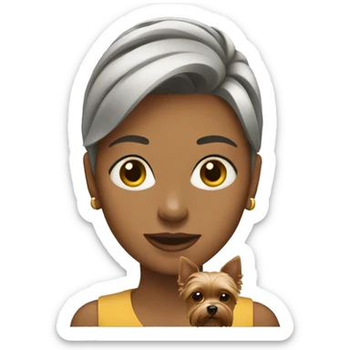 Woman-with-yorkie sticker
