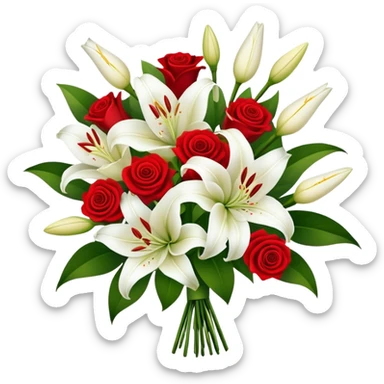 Wedding bouquet of lilies and roses sticker
