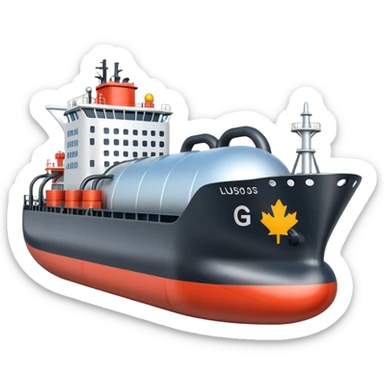 create an ultra realistic liquefied gas ship sticker