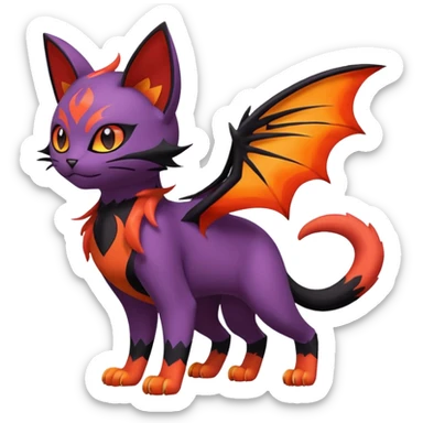 Liepard-Noibat-Litten-Sprigatito-Pokémon-fusion-creature (full body) sticker