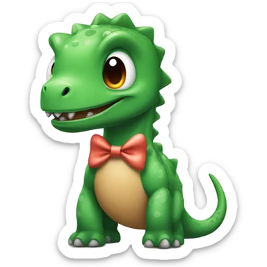 Dino with a bow sticker