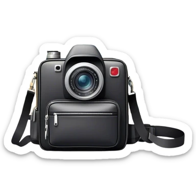 Icon for Urban Tourism: city skyline with iconic buildings, a camera and a backpack. The icon should represent the exploration of urban destinations, with elements like streets, landmarks, and vibrant city life. Transparent background. sticker