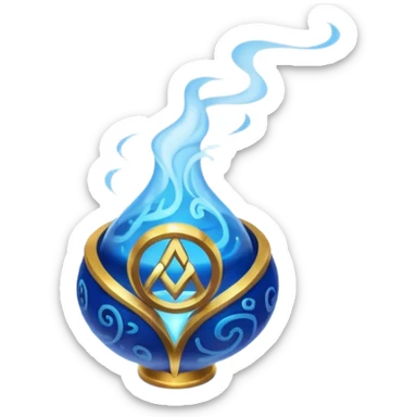 magical object blue magic mist swirl around with ancient symbol sticker