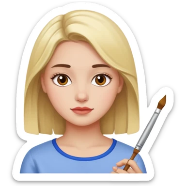 girls painting on ipad sticker