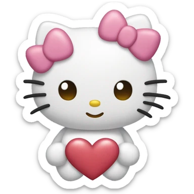 hello kitty with heart sticker