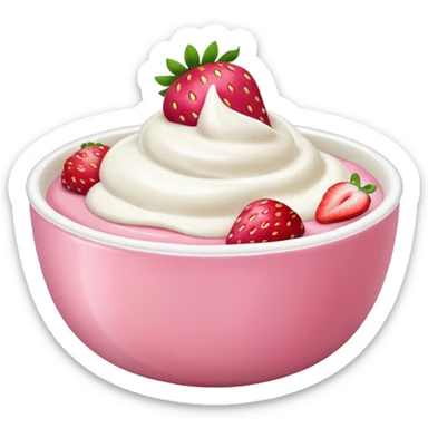 Strawberry yogurt sticker