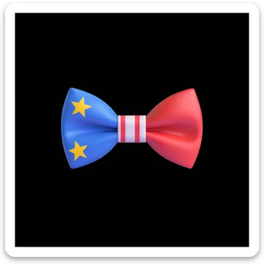 3D bow tie with Thailand flag colors, glossy finish, floating on white background sticker