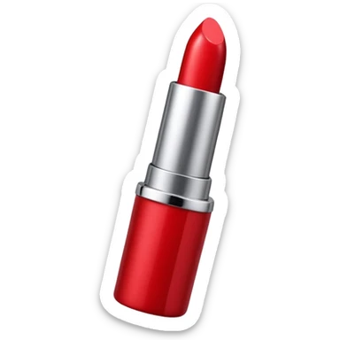 lipstick bullet, polished silver chrome, sexy beauty symbol sticker