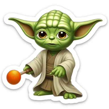 yoda joue au ping pong sticker