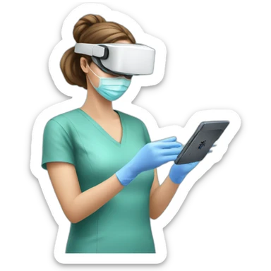 Surgeon-with-virtual-reality-display-operating-on-woman sticker