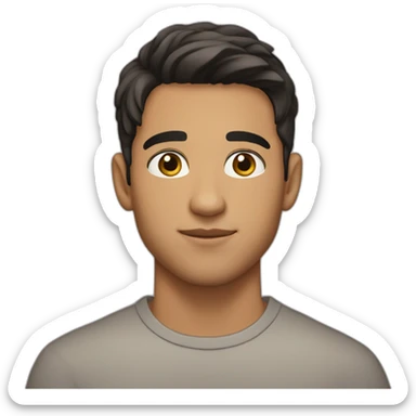 26 years old latin guy, without bear, brown eyes, fade hair style, straight hair sticker