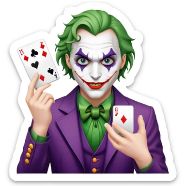 the joker doing a magic trick sticker