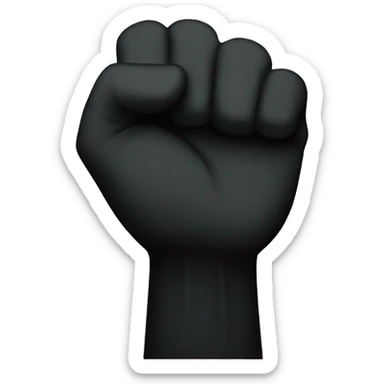 A shadowy figure with a raised fist sticker
