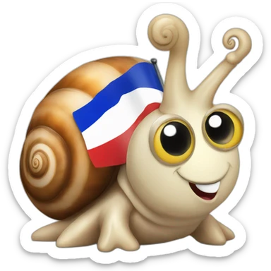 really cute snail with French flag sticker