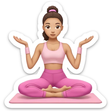lightskin girl wearing light pink doing pilates sticker