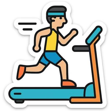 A sportsman who is spending a lot of time on the treadmill sticker