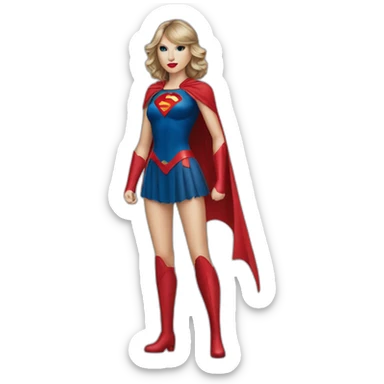 taylor swift wearing a superhero outfit full body sticker