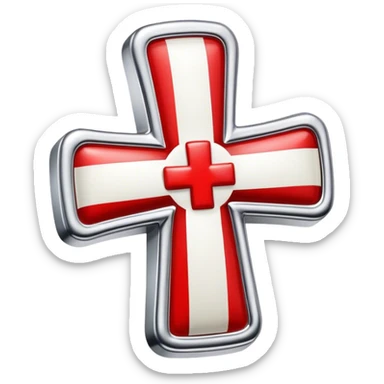 Red cross chrome hearts simple sticker