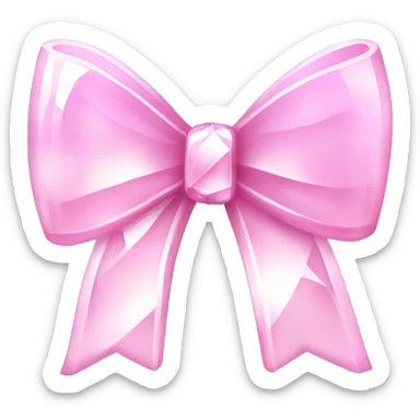 Light pink crystal bow sticker